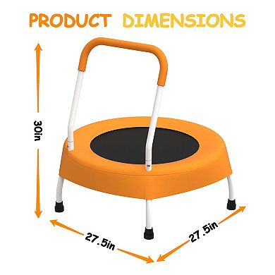 Whisen 28 Inch Steel Toddler Trampoline with Springfree Bungee Cord & Handle