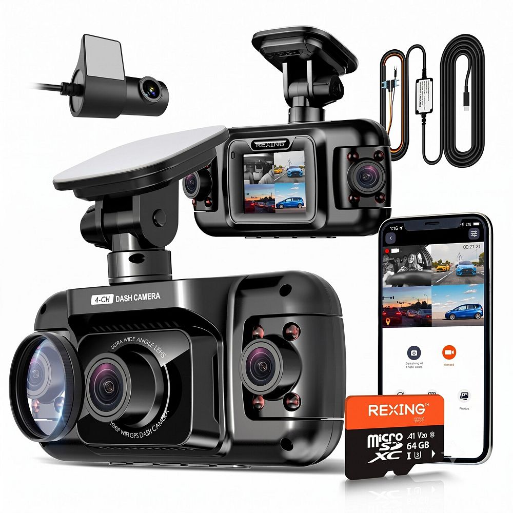Rexing Dash Cam 4-Channel 1080p with GPS