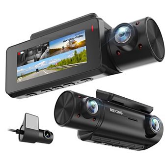 Rexing 3-Channel Dash Cam 4K Front & 1080p Cabin & Rear Wi-Fi Night Vision