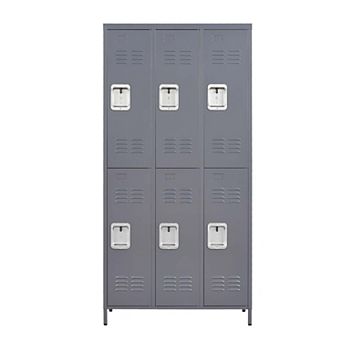 VIYET 72"H 6-Door Metal Employee Locker - Secure Storage Cabinet for Gym, Office, School & Garage
