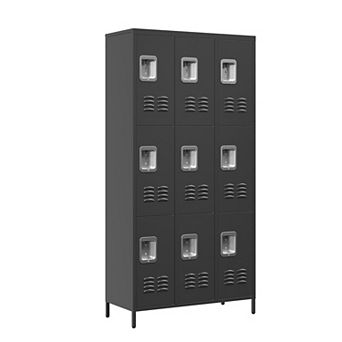 VIYET 72"H 9-Door Metal Employee Locker - Secure Storage Cabinet for Gym, School, Office & Garage