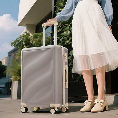 Whisen 20/24/28 Inch 3 Piece ABS Luggage Set with Spinner Wheels, TSA Lock