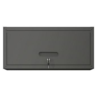VIYET Heavy Duty Wall Mounted Tool Cabinet - Steel Garage Storage with Lock & Hydraulic Lift Door