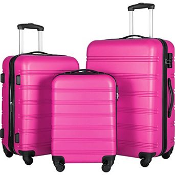 Whisen 3 pc ABS Luggage Set with Spinner Wheels, TSA Lock & Expandable Space