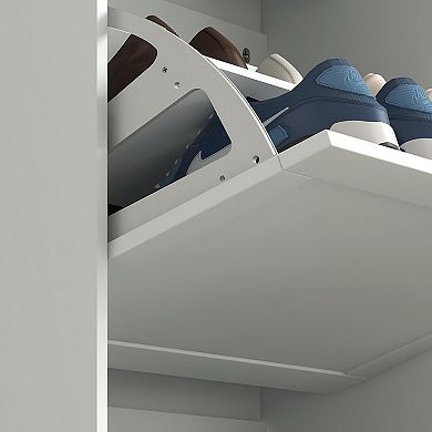 23.5" Narrow Shoe Cabinet, 3 Flip Drawers, Adjustable Shelves, for Entryway & Hallway