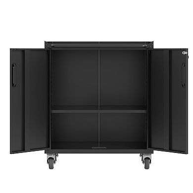 VIYET Mobile Metal Garage Cabinet - Heavy-Duty Tool Storage with Adjustable Shelves & Lock