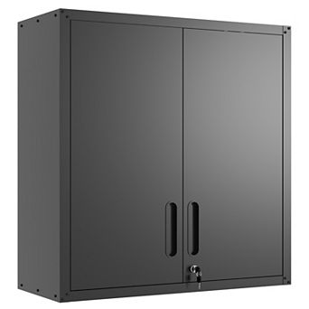 VIYET Wall Mounted Tool Cabinet - Locking Metal Storage with Adjustable Shelf & Open Drawer