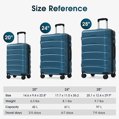 Whisen 24 Inch Expandable Hardshell Luggage with TSA Lock, 360° Spinner Wheels