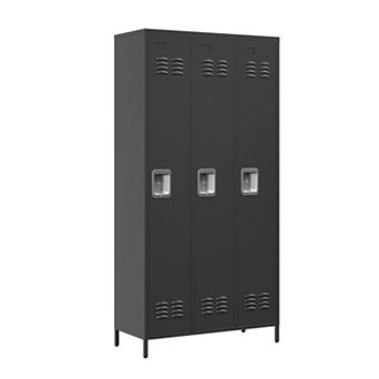 VIYET 72"H 3-Door Metal Employee Locker - Secure Storage Cabinet for Gym, Office, School & Garage