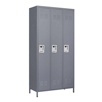 VIYET 72"H 3-Door Metal Employee Locker - Secure Storage Cabinet for Gym, Office, School & Garage