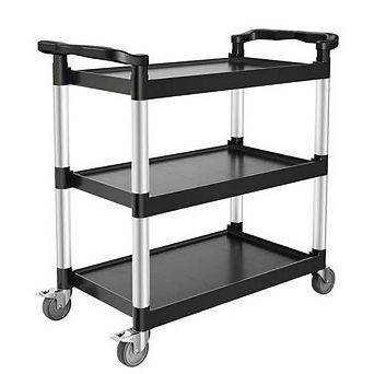 VIYET 3 tier Rolling Utility Cart - 500lbs Heavy Duty Service Trolley with Lockable Wheels