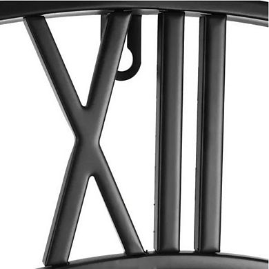 VIYET 24" Large Roman Numeral Wall Clock - Silent Non-Ticking Classic Metal Round Clock