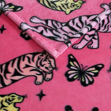 Betsey Johnson Butterfly Tiger Throw Blanket