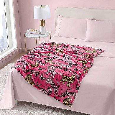 Betsey Johnson Butterfly Tiger Throw Blanket