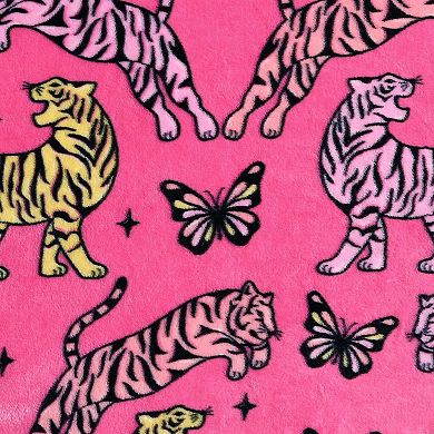Betsey Johnson Butterfly Tiger Throw Blanket