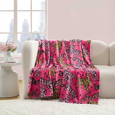 Betsey Johnson Butterfly Tiger Throw Blanket