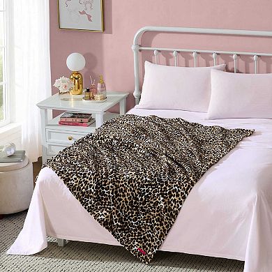 Betsey Johnson Etched Leopard Throw Blanket