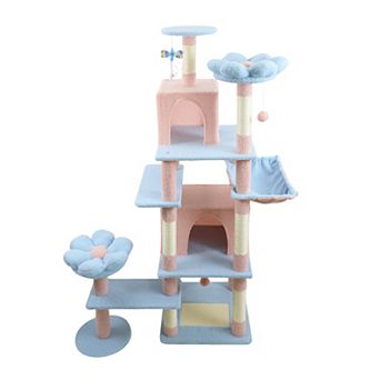IFMALL Super Tall Multi-Level Cat Tree with Large Condo and Hammock Play