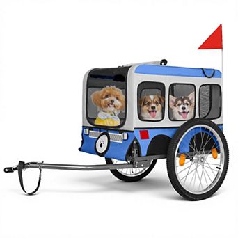 IFMALL Spacious All-Terrain Pet Bicycle Trailer with Folding Steel Frame Design