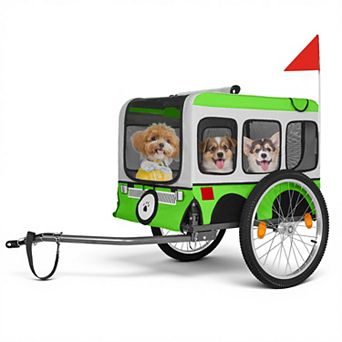IFMALL Spacious All-Terrain Pet Bicycle Trailer with Folding Steel Frame Design