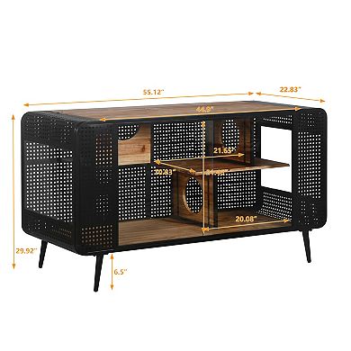 IFMALL Spacious Indoor Cat Enclosure with Shelves and Sliding Glass Doors
