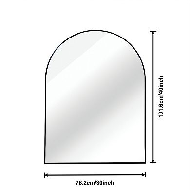 TOEMOA Metal Framed Arch Wall Mirror Modern Bathroom Decor