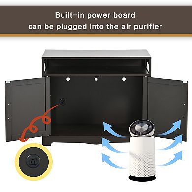 IFMALL Discreet Pet Washroom Enclosure with Storage Shelf and Dual Entry Doors