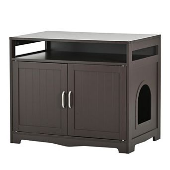 IFMALL Discreet Pet Washroom Enclosure with Storage Shelf and Dual Entry Doors