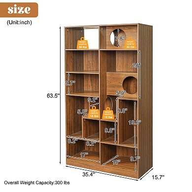 IFMALL Versatile Multi-Tier Cat Climbing Shelf with Storage Compartments