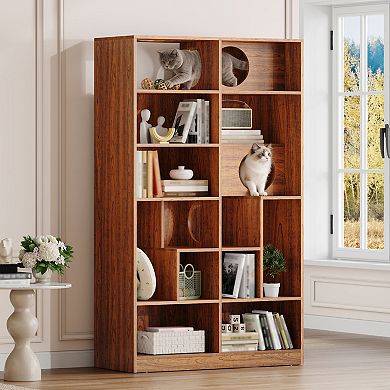 IFMALL Versatile Multi-Tier Cat Climbing Shelf with Storage Compartments
