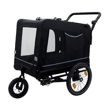 IFMALL Extra Large Convertible Pet Bike Trailer and Push Cart All-Terrain Wheels