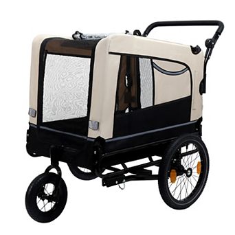 IFMALL Extra Large Convertible Pet Bike Trailer and Push Cart All-Terrain Wheels
