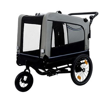 IFMALL Extra Large Convertible Pet Bike Trailer and Push Cart All-Terrain Wheels
