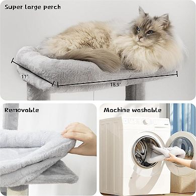 IFMALL Multi-Level Cat Tree Tower with Hammocks Scratching Posts Hideaways