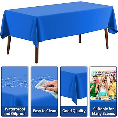 Disposable Plastic Table Cover Roll with Cutter, Waterproof Durable