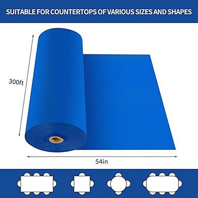 Disposable Plastic Table Cover Roll with Cutter, Waterproof Durable