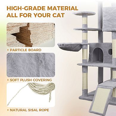 IFMALL Multi-Level Cat Tree Tower with Condos Hammocks and Scratching Posts