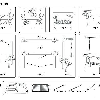 IFMALL Professional Stainless Steel Folding Pet Grooming Table with Adjustable Arm