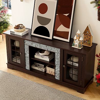 GOODSILO Contemporary Media Console Cabinet with Dual Storage Doors