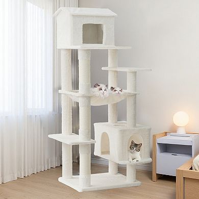 IFMALL Multi-Level Cat Tree with Hideaway, Hammock, and Scratching Posts