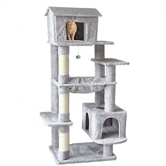 IFMALL Multi-Level Cat Tree with Hideaway, Hammock, and Scratching Posts