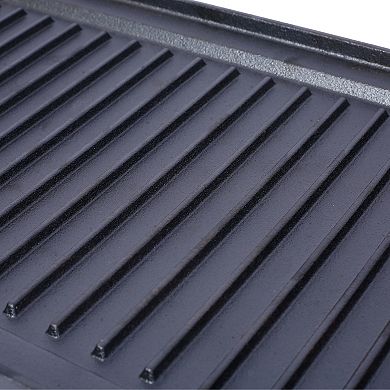 Pre-Seasoned Cast Iron Reversible Rectangular Grill/Griddle, Black,20inch x 10inch