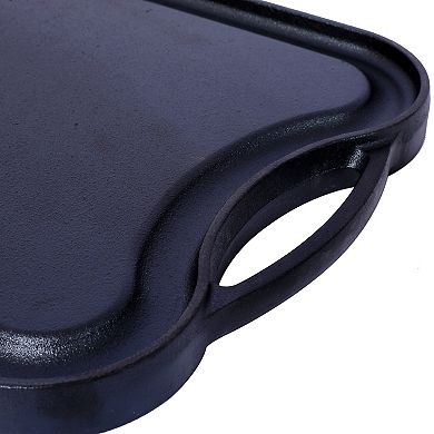 Pre-Seasoned Cast Iron Reversible Rectangular Grill/Griddle, Black,20inch x 10inch