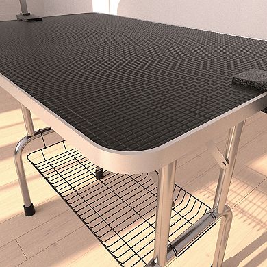IFMALL Large Heavy-Duty Folding Pet Grooming Table with Adjustable Arm