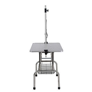 IFMALL Professional Folding Pet Grooming Table with Adjustable Arm and Storage