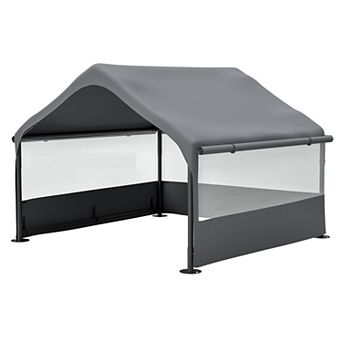 IFMALL Large Outdoor Pet Shelter Tent with Ventilated Mesh Windows and Weather Cover