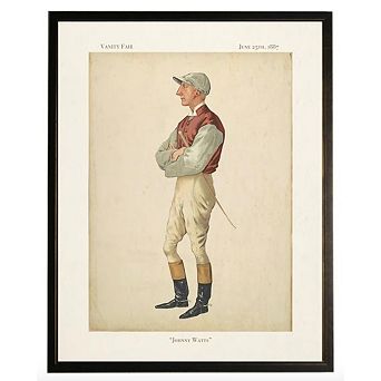 Johnny Watts Jockey in Copper and Black Frame