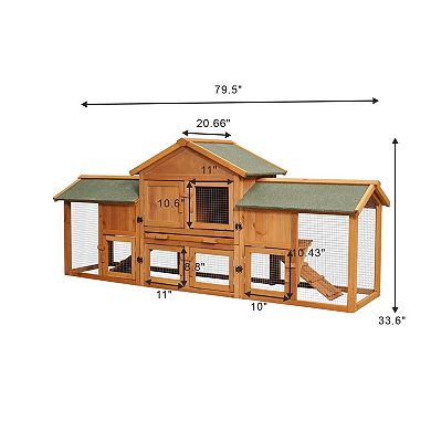 IFMALL Extra Large Two-Tier Small Animal Hutch with Removable Runs and Waterproof Roof