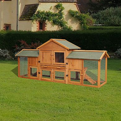 IFMALL Extra Large Two-Tier Small Animal Hutch with Removable Runs and Waterproof Roof
