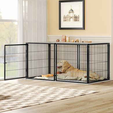IFMALL Spacious Indoor Pet Cage with Secure Top Cover for Medium Sized Dogs